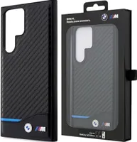 BMW Leather Carbon Hardcase Cover dla Samsung Galaxy S23 Ultra Black