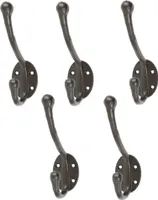 5x abgerundeter Hut & Mantel Gusseisen Antike W35mm x H126mm Schwarz