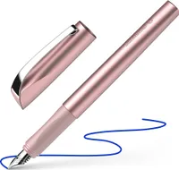 Schneider 168609 Ceod Shiny Füller (Rechts- und Linkshänder, M-Feder, inkl. Tintenpatrone königsblau) powder pink