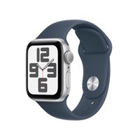 APPLE Watch SE GPS 40 mm srebrna aluminiowa koperta z paskiem sportowym Storm Blue - S/M