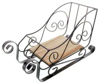 Deko Schlitten aus Metall und Holz - ca. 36 cm