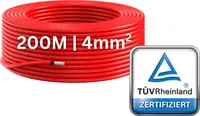 200m Solarkabel Verlängerungskabel für PV-Anlagen 4mm2 Rot
