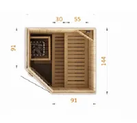 FinnTherm Innensauna Saunakabine Corner 2 Sitzbänke Wandstärke 40 mm