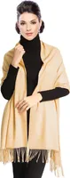 Pashmina Stola Damen Schultertuch Schal Hochzeit Abendkleid Dirndl festlich elegant Gelb Vanille