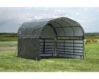 ShelterLogic Folien Weidezelt Seitenverkleidung ohne Stahlgestell | Grün | 370x150 cm