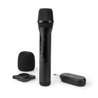 Nedis Wireless-Mikrofon-Set | 20 Kanäle | 1 Mikrofon | Cardioid | 70 Hz - 13 kHz | 1000 Ohm | -95 dB | Lautstärke-Regler | Schwarz NE550734928