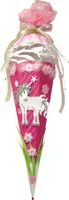 Schultüten-Bastelset Einhorn 68 cm 6-eckig Rot(h)-Spitze Kreppverschluss