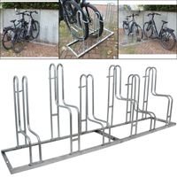 Fahrradständer für 6 Fahrräder Stahl feuerverzinkt Hoch-Tief-Stellung 210 x 40 cm Mountainbike & Ebike