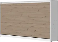 SMARTBett Schrankbett Classic 100x200cm Horizontal Weiss/Wildeiche