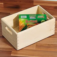 3 Stück Kesper Allzweckkiste, Holzkiste, Aufbewahrungskiste, aus - Kiefernholz, Maße: ca. 300 x 200 x 140 mm, natur