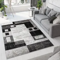 Koberec obývacia izba spálňa krátky vlas moderný dizajn sivý čierny strakatý jedáleň hosťovská izba ÖKOTEX 250 x 350 cm