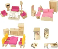 Freda rosé Puppenmöbel Möbelset 28 Teile + Hussen Bezüge für Puppenhaus Freda