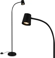 BRILONER Stehleuchte, mit Fußschalter, flexibler Lampenkopf, Stehlampe, 127,5 cm, 1x GU10, max. 9W, schwarz