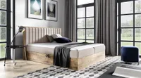 Boxspringbett Schlafzimmerbett MARCOS 180x200cm Stoff Beige inkl. Bettkasten