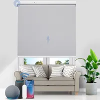 Grandekor Elektrische Rollos mit Lithiumbatterie,Elektrisches Verdunklungsrollo mit Motor & Fernbedingung, Hellgrau 70x150cm(BxH) Rollo ohne Bohren Fensterrollo Innen Smart mit Alexa Kompatibel