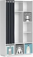 Vicco Kinderkleiderschrank Luigi, 105.8 x 178.1 cm Mit Faltboxen (grau), Weiß