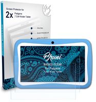 Bruni Basics-Clear 2x Schutzfolie kompatibel mit Padgene 7 Zoll Kinder Tablet Folie