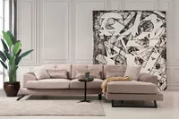 Hanah Home, Frido- ARE1166, Beige, Schlafsofas, Rahmen: Buchenholz / Spanplatte