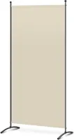 Angel Living 80X180CM einzelner Paravent  Raumteiler Zaunfeld Paravent  Raumteiler Trennwand Paravent aus Stahl und Polyester,Beige