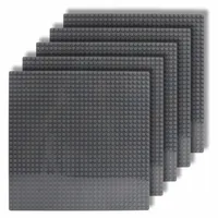 Duże PŁYTKI KONSTRUKCYJNE do klocków typu Duplo zestaw kreatywna podstawa, 5 sztuk 16x16 pin ciemno-szare