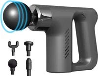 Massagepistole, Massage Gun mit 4 Massageköpfen und 5 einstellbaren Geschwindigkeiten Tiefengewebe Massagegerät, Schwarz