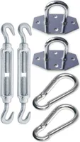 sunprotect 83250 Sonnensegel-Montage-Set, Zubehör für viereckige Segel, stahlfarben (1 Set, 6-teilig)