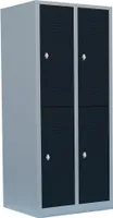 Spind Garderobenschrank doppelstöckig 180x80x50cm 4 Fächer 523228