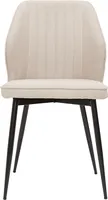 Miliboo - Design-Stühle Stoff mit strukturiertem Samteffekt in Beige und schwarze Metallfüße (2er-Set) FANETTE