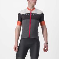 Cyklistický dres CASTELLI s krátkym rukávom - SEZIONE - šedá/oranžová/čierna 2XL