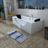Whirlpool Pool Badewanne Wanne W81R-B-SC 180x90cm mit Radio+Farblicht, aktive Schlauch-Reinigung