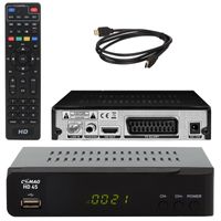 COMAG HD45 digitaler HD SAT Receiver (HDTV, DVB-S2, HDMI, 1080p, SCART, USB Mediaplayer, Full HD, Astra vorinstalliert) - schwarz