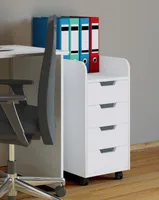 VCM my office Konal Mini Rollcontainer weiß 4 Auszüge 33,0 x 40,0 x 65,0 cm