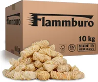 FLAMMBURO (10kg = ca. 800 Stück) Anzündwolle für Kamin, Ofen und Grill – Ökologischer Holzanzünder, Kaminanzünder, Grillanzünder, Anzünder Holzwolle Varianten: (3kg) / (5kg) / (15kg)