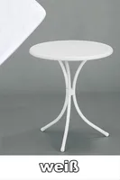 SIEGER Gartentisch / Bistrotisch rund Ø 60 cm weiß Stahl