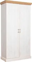Garderobe - Kleiderschrank, Farbe: Kiefer Weiß / Braun - 187 x 97 x 49 cm (H x B x T)