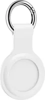 Laimtop Silikon Hülle Kompatibel mit Airtag, Bluetooth Tracker Schutzhülle Airtag Zubehör mit Schlüsselanhänger Weiß
