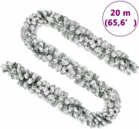 vidaXL Vianočná girlanda so snehom Zelená 20 m PVC