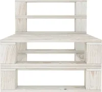 vidaXL Outdoor Centre Sofa Pallets Wood White