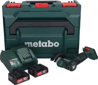 Akumulatorowa szlifierka kątowa Metabo PowerMaxx CC 12 BL 12 V 76 mm ( 600348500 ) bezszczotkowa + 2x akumulator 2,0 Ah + ładowarka + metaBOX