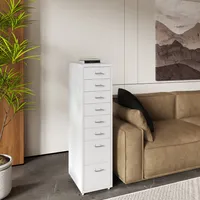 Podstawa mobilna "Kökar" z 8 szufladami stal 109 x 28 x 41 cm biały