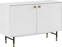 BELIANI Komoda bílá MDF dvoudveřová skříňka moderní úložný prostor minimalistický design obývací pokoj