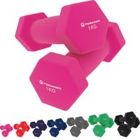 2er Set Hanteln Neopren Kurzhanteln Gewichte für Gymnastik Aerobic Fitness Hantelset Hantel 2x 1,0kg pink