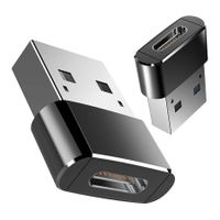 OTB Adapter Slim kompatibel zu USB-A 2.0 Stecker auf USB Type C (USB-C) Buchse - schwarz