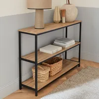 sweeek - Metallregal mit Ablagen in Holzdesign - Schwarz