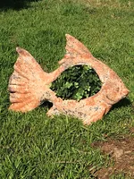 Pflanzschale Fisch rostfarben - Gartendekoration, Gartenfigur