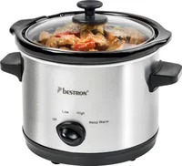 Bestron Dampfgarer, Mit Keramikpfanne und Glasdeckel, 1,5 Liter, 120 Watt, Edelstahl