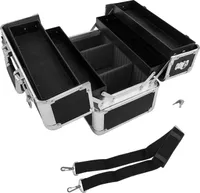 Werkzeugkoffer - beauty Case silver black - by anndora - best Organizer und Schmuckkästchen = Schatzkiste tragbar abschließbar - Schwarz