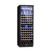 Klarstein Weinkühlschrank, 2 Zonen Getränkekühlschrank, 425L Einbau-Weinschrank Schmal, Wein-Kühlschrank mit Glastür, Indoor/Outdoor Flaschenkühlschrank, Wine Fridge 5-20°C, 162 Flaschen