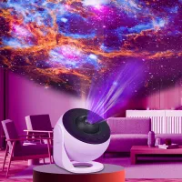 Galaxie-Sternenprojektor, Sternenhimmel-Nachtlicht, einstellbarer Fokus und Geschwindigkeiten, mit 13 Filmscheiben, 1/2/4-Stunden-Timer