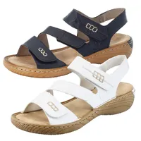 Rieker Damen Sandalen Klettverschluss Sandaletten V27Z0, Größe:39 EU, Farbe:Blau